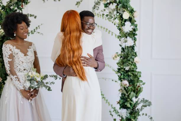 istock Friends congratulate the newlyweds on their wedding 1320299542