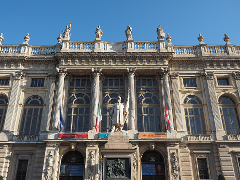Turin, Italy - Circa February 2018: Palazzo Madama Royal palace in Piazza Castello