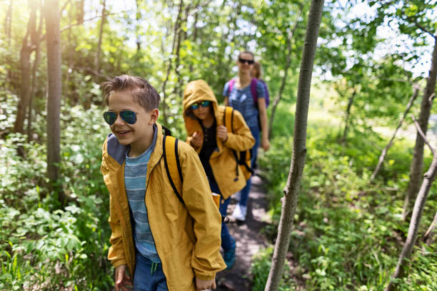 istock Family hiking in forest 1320300819