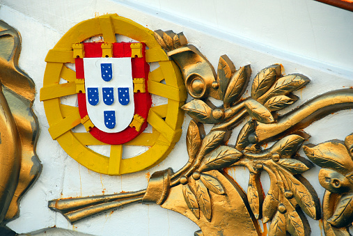 The symbol of the Sultanate of Jogjakarta, affixed to the wall of the palace. Jogja Palace is one of the favorite tourist destinations in Jogjakarta, Indonesia.