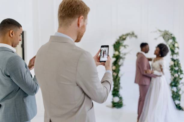 istock Newlyweds dancing their first dance as husband and wife 1320302812