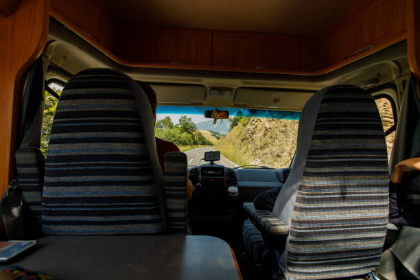 istock View from inside of campervan during a road trip 1320303669
