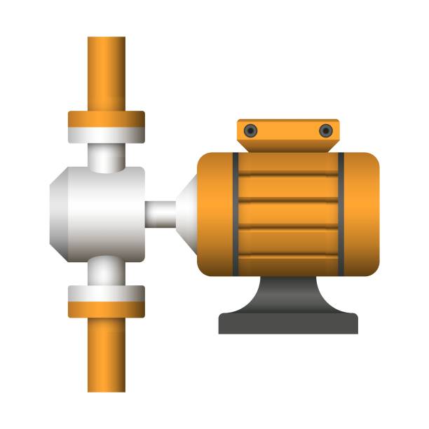 illustrazioni stock, clip art, cartoni animati e icone di tendenza di progettazione illustrazione vettoriale pompa acqua isolata su sfondo bianco per il controllo, la distribuzione e l'approvvigionamento dell'acqua. - large control fuel and power generation white background