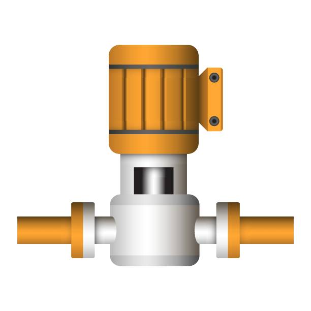 projekt ilustracji wektorowej pompy wodnej wyizolowany na białym tle do sterowania, dystrybucji i dostarczania wody. - large control fuel and power generation white background stock illustrations