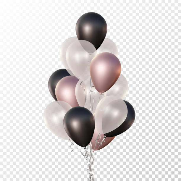 3d 사실적인 벡터 풍선의 무리. - backgrounds balloon bunch celebration stock illustrations