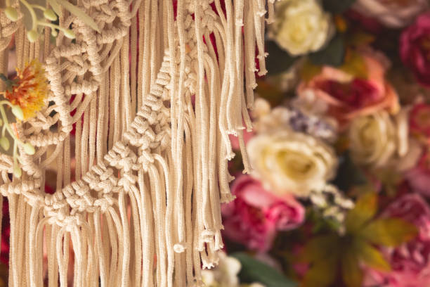 istock Wedding arch decorated with flowers and macrame. 1320306859