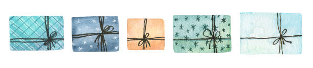 istock Set of bright colorful Christmas presents isolated on white background. 1320307947