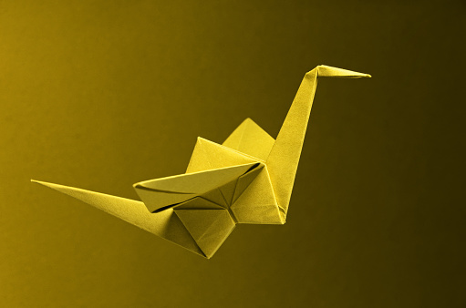 Yellow Origami On Yellow Background