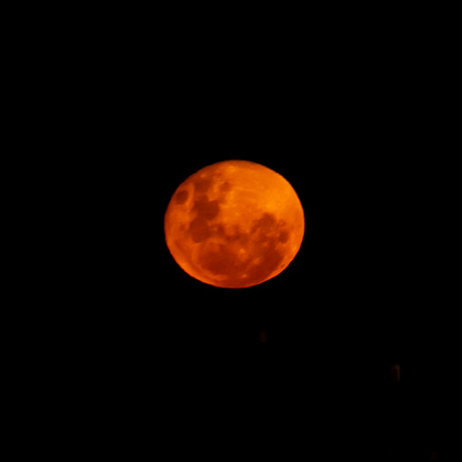 Large orange moon over the Sydney skies Thursday 27 May 2021 NSW Australia
