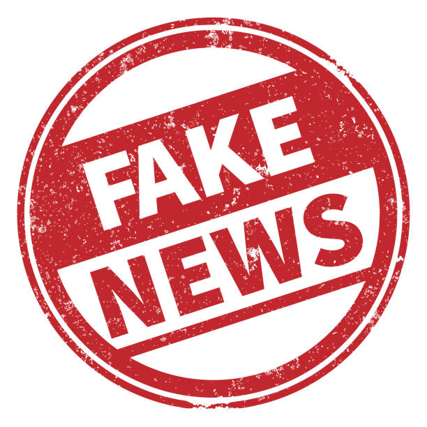 ilustrații de stoc cu rotund grungy fake news amprenta ștampila de cauciuc - știre falsă