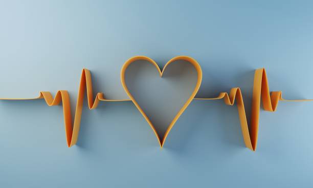 Heart Health Concept Digital generated heart shape with pulse trace. (3d render) electrocardiography stock pictures, royalty-free photos & images