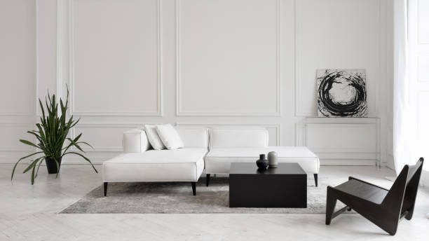 istock Sofa in room with abstract picture on wall 1320321083