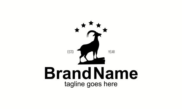 illustrazioni stock, clip art, cartoni animati e icone di tendenza di logo della capra nativa - wild goat