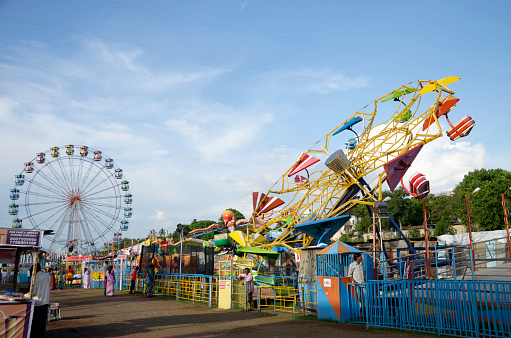 Sandusky, OH - June 1, 2018: Cedar Point Amusement Park was originally built in 1870 and has been one of the top amusement parks in the world with 72 rides, including 17 roller coasters.