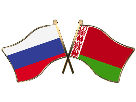 Russia Belarus flags insignia badge