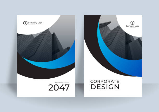 istock Corporate cover design or brochure template background for business design. Modern Business flier layout template in A4 size. Modern cover design annual report with blue wave element 1320333588
