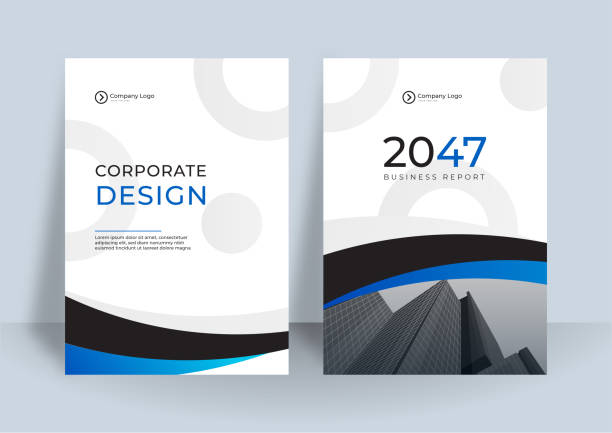 istock Corporate cover design or brochure template background for business design. Modern Business flier layout template in A4 size. Modern cover design annual report with blue wave element 1320333625