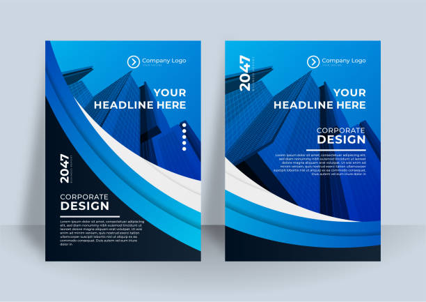 istock Corporate cover design or brochure template background for business design. Modern Business flier layout template in A4 size. Modern cover design annual report with blue wave element 1320336760