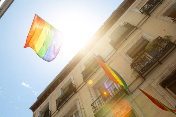 istock Rainbow Flag Gay Rights Pride in Chueca district, Madrid 1320337570
