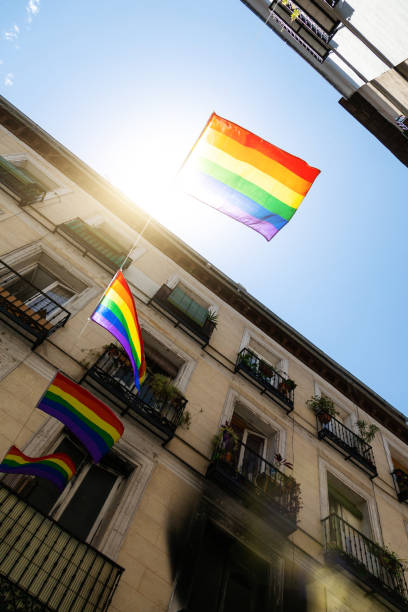 istock Rainbow Flag Gay Rights Pride in Chueca district, Madrid 1320337573