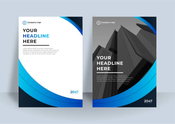 istock Corporate cover design or brochure template background for business design. Modern Business flier layout template in A4 size. Modern cover design annual report with blue wave element 1320337730