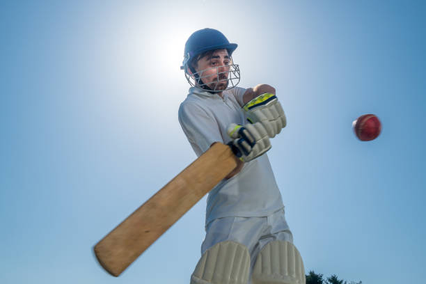 istock Batsman hitting the ball with his bat 1320338898