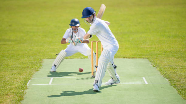 istock Batsman in stance ready to hit the ball 1320338923