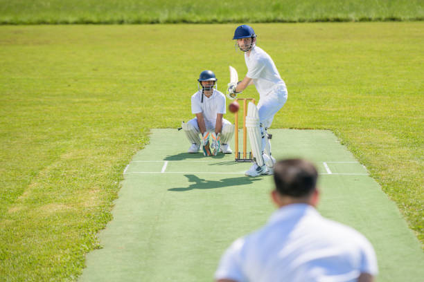 istock Batsman in stance ready to hit the ball 1320338935