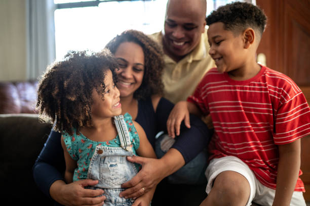 istock Happy family together at home 1320341914