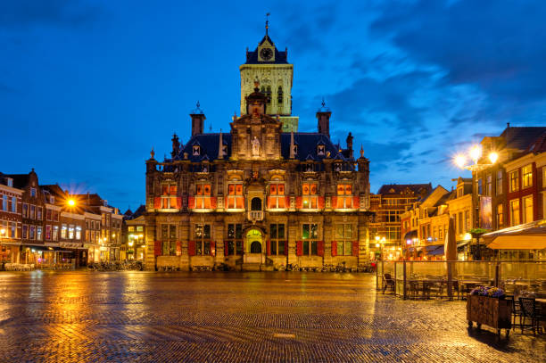 istock Delft Market Square Markt in the evening. Delfth, Netherlands 1320342481