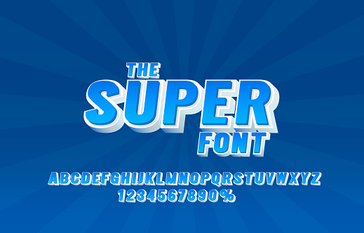 The Super font set collection, letters and numbers symbol. Vector illustration