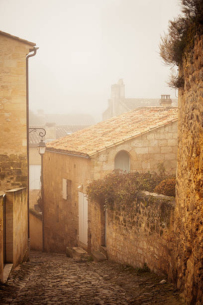 Street in Saint Emilion, Gironde, Aquitaine, France. Toned and vignetted image