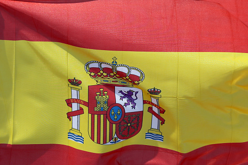 Spain flag waving