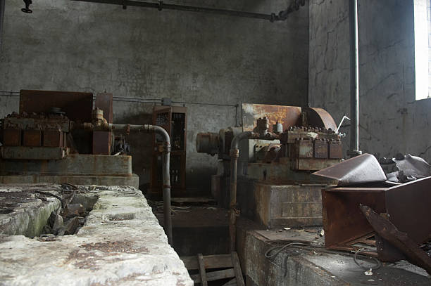 istock Derelict factory heavy equipment 132034508