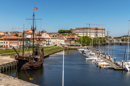 The historic ship docked in Vila do Conde, Porto district, Portugal