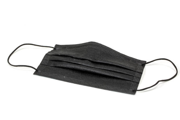 istock Face Mask- Black Disposable -  on a white background 1320349740