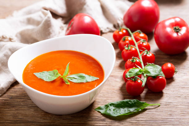 istock plate of tomato soup with basil 1320351191