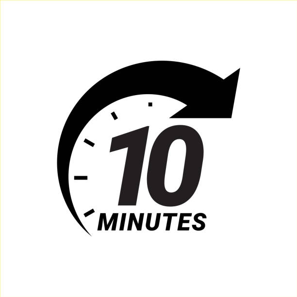 ikony minutowego timera. przez dziesięć minut. - 10 speed stock illustrations