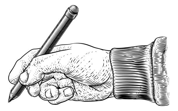istock Pencil Hand Vintage Engraved Etched Woodcut Print 1320352270