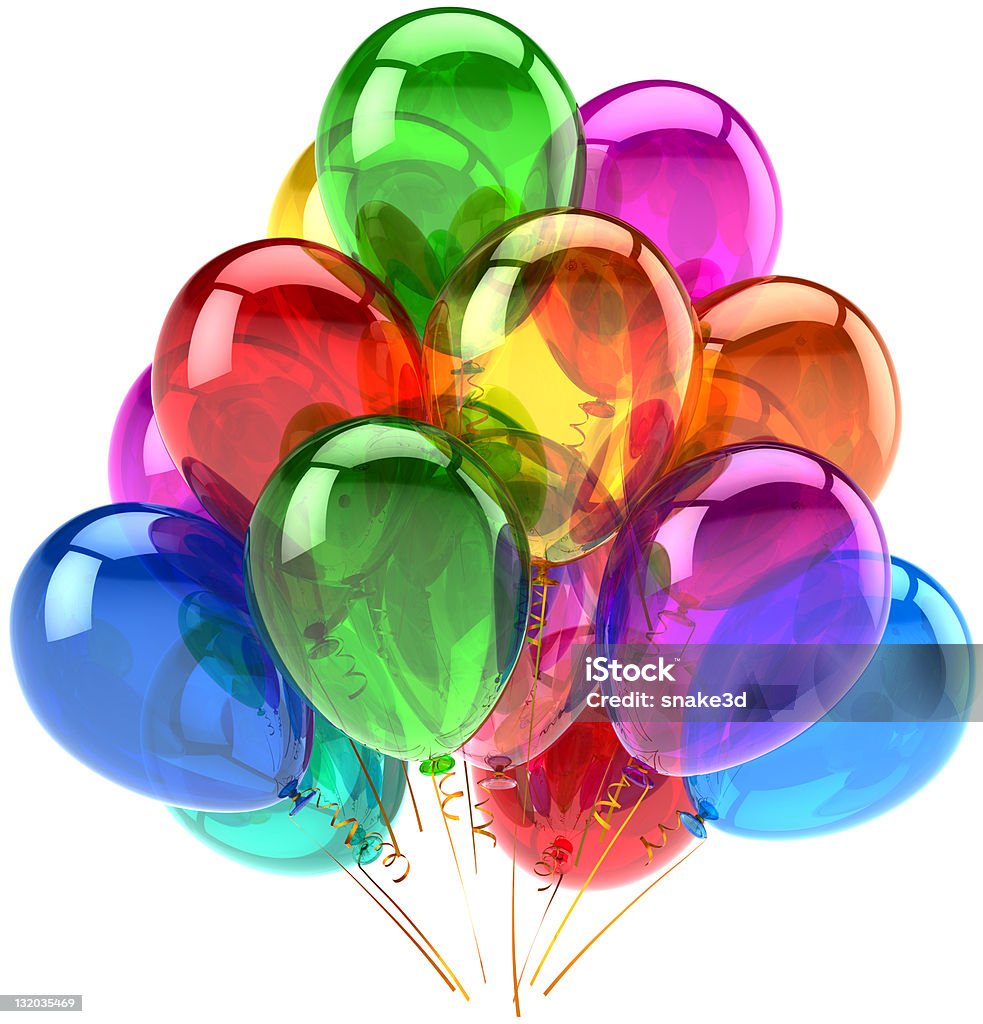 Hélium fête ballons anniversaire décoration classique multicolore - Photo de Féliciter libre de droits