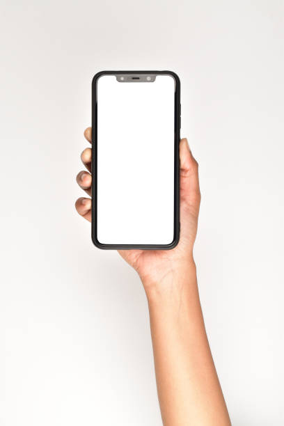 istock Empty Screen Smartphone In Hand Isolated On White Background With Clipping Path 1320359218