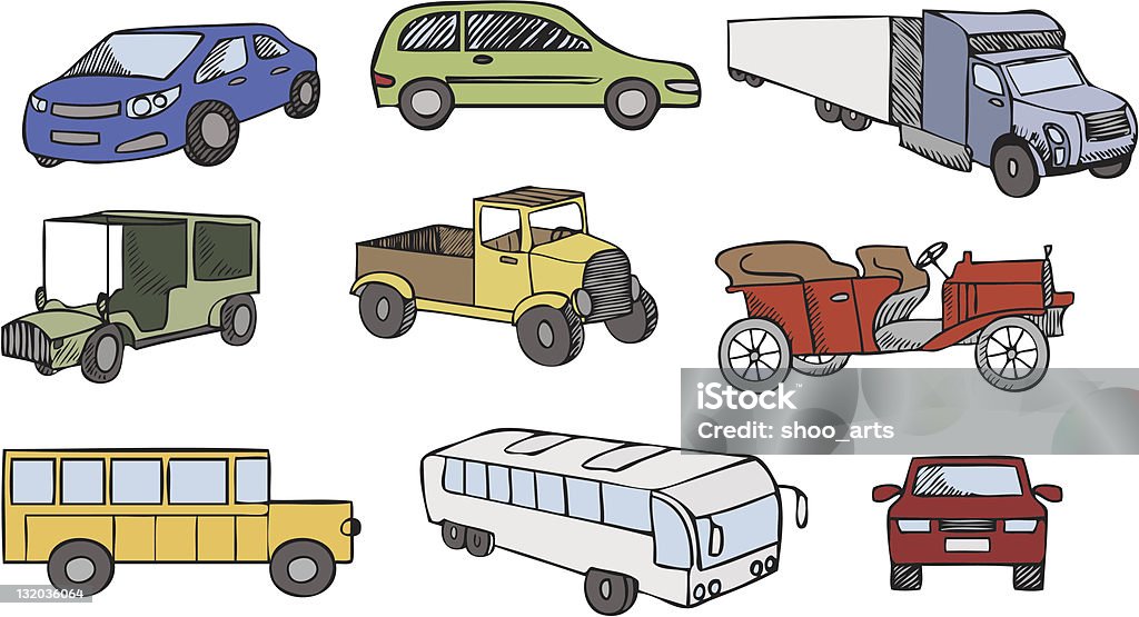 Transportation Cars Graphics Car Transportation Vector Set Stock Illustration - Download Image Now ...