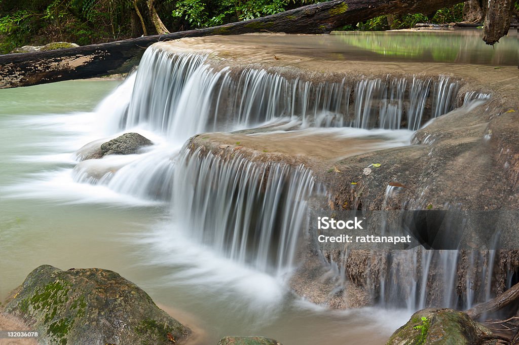 waterfall waterfall in tropical forest at Eravan national park Kanchanaburi province Thailand Asia Stock Photo