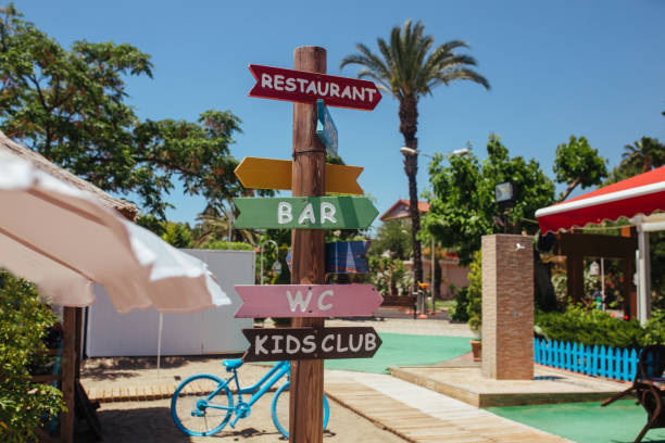 istock wooden signs at the seaside cafe 1320361604