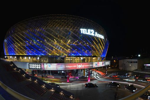 Zhengzhou, China - June 21, 2016: The large Zhengzhou East Railway Station, building entrance. Travelers getting to the building.