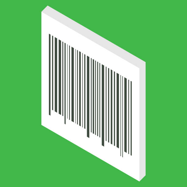Isometric bar code isolated on white background. Barcode can used for sale, pay, payment and other purpose. Vector Isometric bar code isolated on white background. Barcode can used for sale, pay, payment and other purpose. Vector illustration 3d barcode stock illustrations