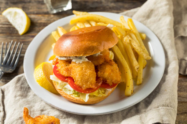istock Homemade Fried Shrimp Sandwich 1320380098