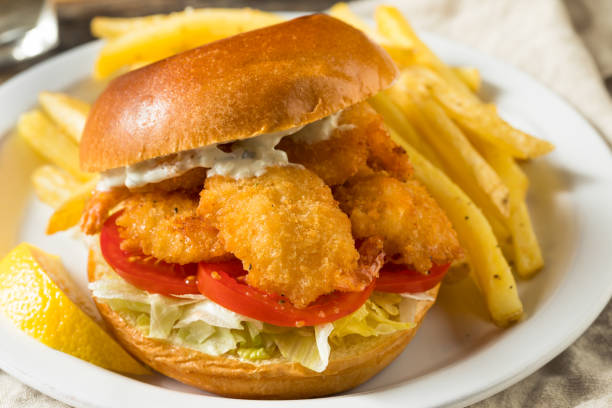 istock Homemade Fried Shrimp Sandwich 1320380120