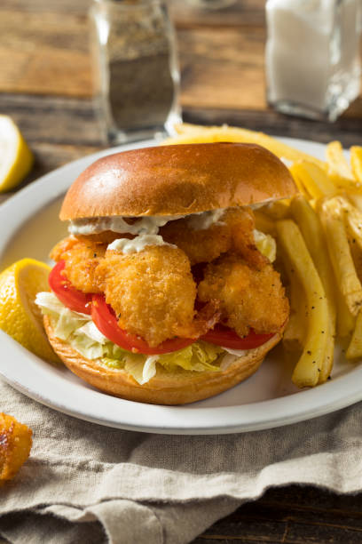istock Homemade Fried Shrimp Sandwich 1320380129