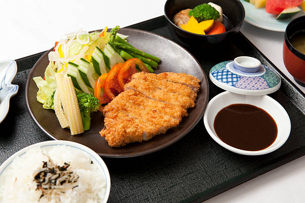 Tonkatsu or Torikatsu Lunch stock photo